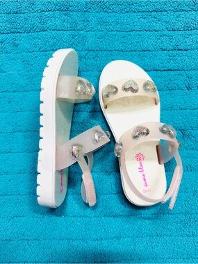 Pixie Bloom Toddler Girl Sandals Size 11 with Sparkly Glitter Heart